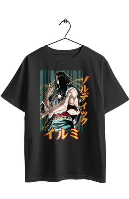 Футболка оверсайз з принтом "Хантер × Хантер Іллумі Золдік". Hunter × hunter, hunter hunter, illumi, illumi zoldyck, zoldyck, аніме, золдік, іллумі, іллумі золдік. 2070702