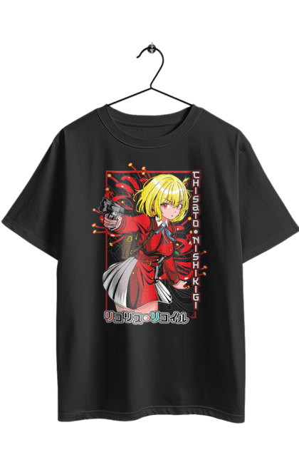 Футболка оверсайз з принтом "Lycoris Recoil Чісато Нішікіґі". Anime, chisato nishikigi, lycoris recoil, manga, агент, аніме, лікорис рикоїл, манга, тисато нісікігі, чісато нішікіґі. 2070702