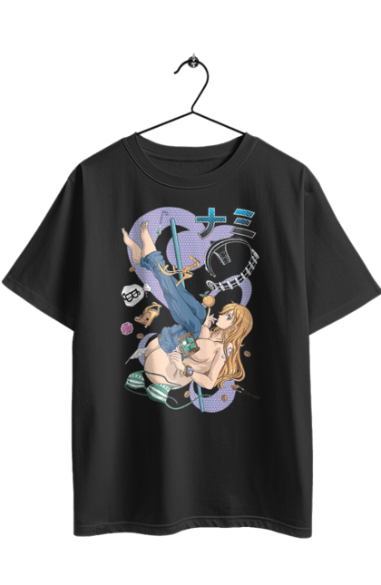Футболка оверсайз з принтом "Ван Піс Намі". Cat burglar, nami, one piece, аніме, ван пис, ван піс, кішка-злодійка, манга, намі. 2070702