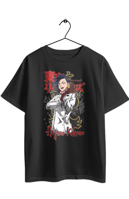 Футболка оверсайз с принтом Токийские мстители Хадзимэ Коконои. Black dragon, hajime kokonoi, tokyo revengers, аниме, манга, телевизионный сериал, токийская свастика, токийские мстители, хадзимэ коконои, черный дракон. 2070702