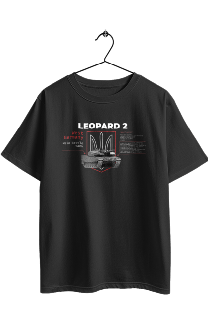 Футболка оверсайз з принтом "Leopard 2 англійська". Leopard 2, залужний, зброя, танк. 2070702