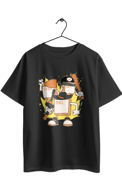 Футболка оверсайз з принтом "Ctrl alt del Програмерський екшен". 404, andoid, aws, backend, c++, cloud, css, data, dev, devops, frontend, geek, git, github, go, golang, google, hacker, html, ios, java, javascript, jquery, js, linux, nodejs, php, python, react, science, script, web, геймер, гік, дата, клавіши, код, компьютер, лінукс, мова, облако, пайтон, пингфин, программист, програмування, талисман, хакер. 2070702