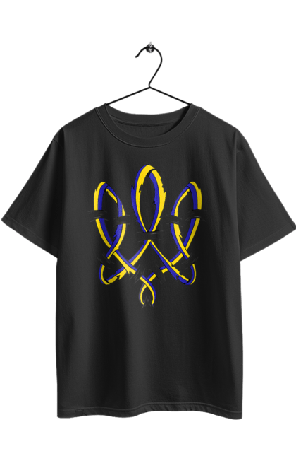 Футболка оверсайз з принтом "Тризуб України герб". Воля, герб, символ україни, тризуб, тризуб україни, тризуб україни герб, україна, українська символіка. 2070702