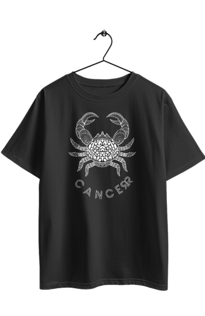 Oversized t-shirt with prints Zodiac Cancer. Cancer, constellation, horoscope, sign, zodiac, zodiac sign. 2070702