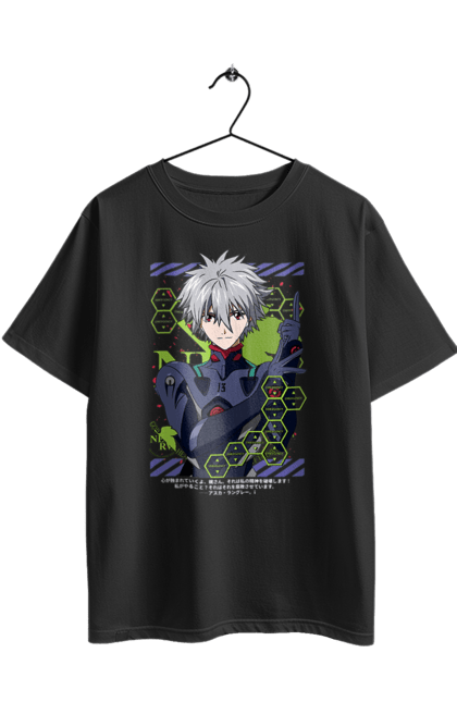 Футболка оверсайз з принтом "Євангеліон Каору". Kaworu, kaworu nagisa, neon genesis evangelion, nerv, аніме, єва, євангеліон, каору, каору наґіса, манга. 2070702