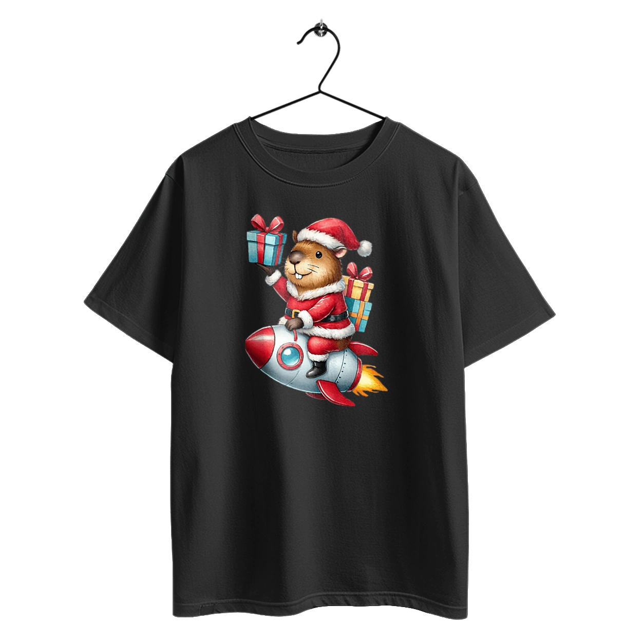 Christmas Capybara with a Gift