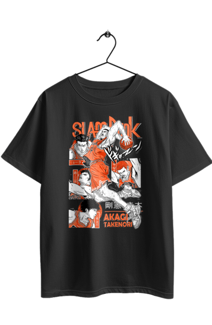 Oversized t-shirt with prints Slam Dunk Takenori Akagi. Anime, basketball, comedy, manga, school, shonen, slam dunk, sports anime, takenori akagi. 2070702