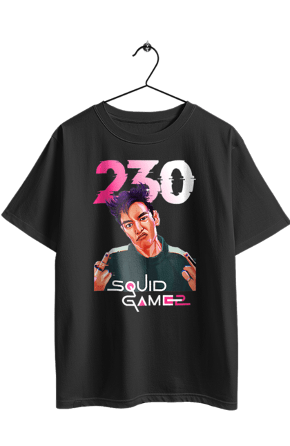 Футболка оверсайз з принтом "Гра в кальмара Танос". 230, netflix, squid game, thanos, гра в кальмара, гравець 230, нетфлікс, серіал, танос. 2070702