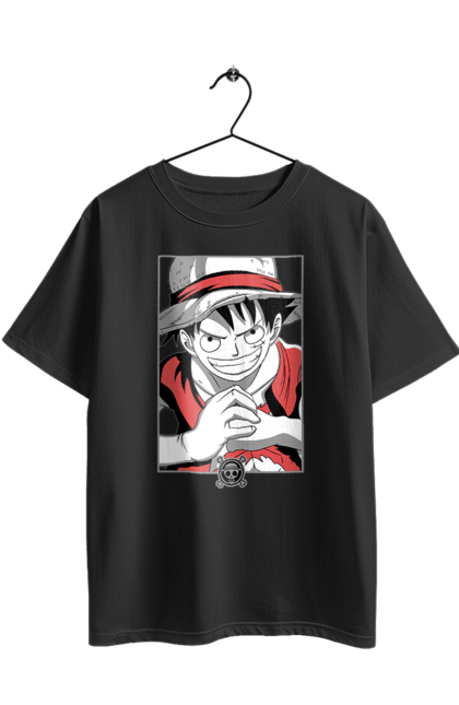 Футболка оверсайз з принтом "Ван Піс Луффі". Luffy, one piece, аніме, ван піс, великий куш, луффі, манга, монки де луффі, пірати. 2070702