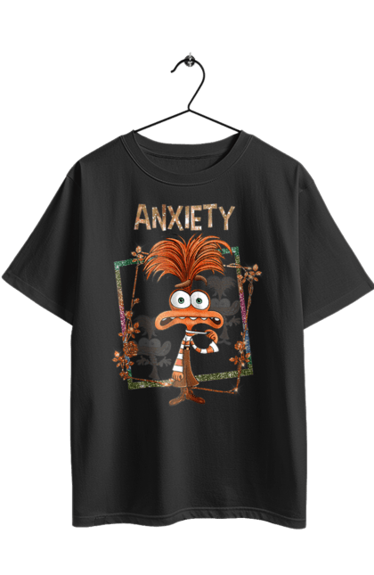 Футболка оверсайз с принтом Головоломка Тревожность. Anxiety, inside out, pixar, головоломка, мультфильм, тревожность, эмоции. 2070702