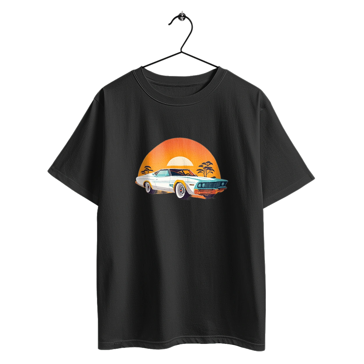 Beautiful car at sunset