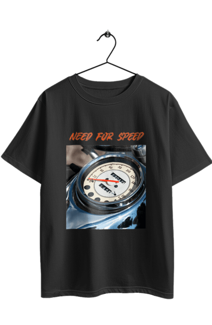 Футболка оверсайз з принтом "Мото 3". Байкер, дорогая, мотоцикл, ретро, скорость, спидометр, стиль жизни. 2070702