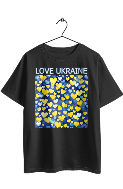 Футболка оверсайз з принтом "Люблю Україну". Люблю україну, любов, серце, символи україни, україна, українська символіка. 2070702