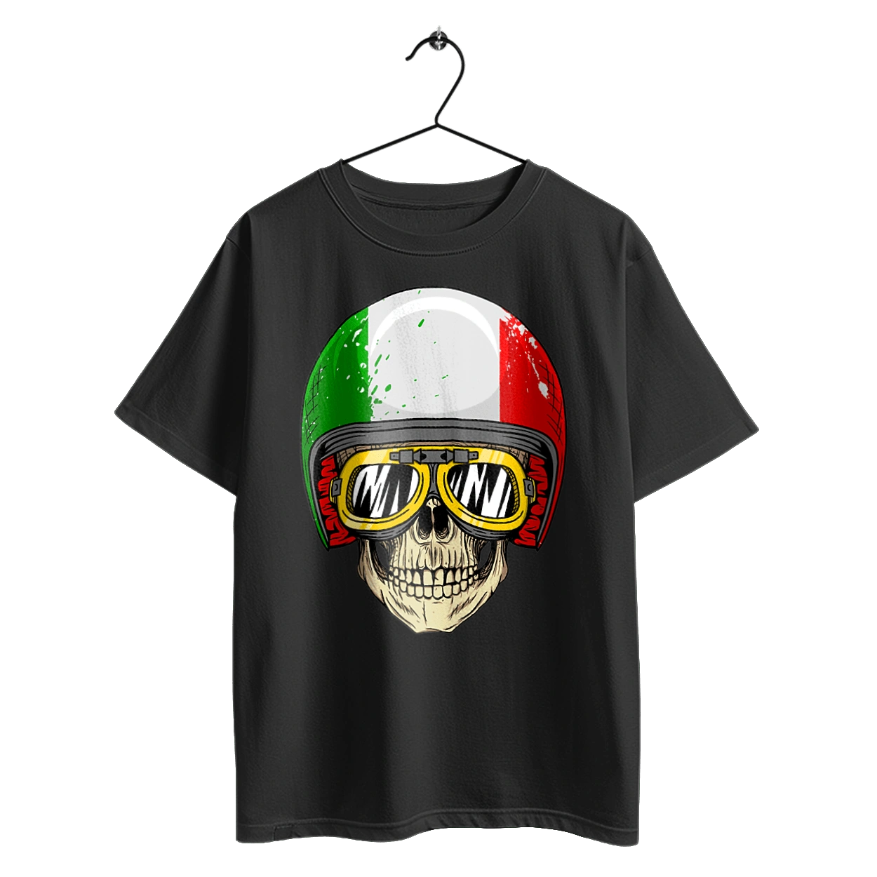 Skull in a motorcycle helmet