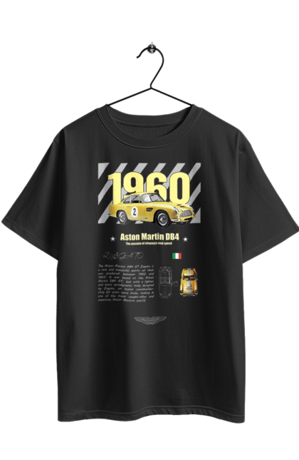 Футболка оверсайз з принтом "Aston Martin DB4". Aston martin, db4, авто, авто, автомобіль, астон мартін, гонки, спорт, спортивний автомобіль. 2070702
