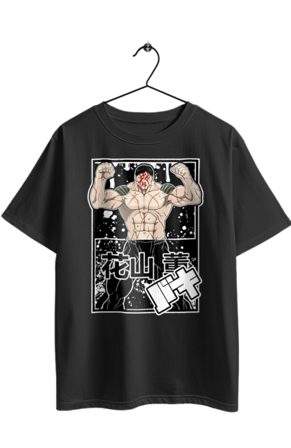 Футболка оверсайз з принтом "Боєць Бакі Ханаяма Каору". Anime, baki, baki the grappler, kaoru hanayama, manga, аніме, боєць баки, манга, ханаяма, ханаяма каору. 2070702