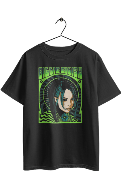 Футболка оверсайз з принтом "Біллі Айліш". Billie eilish, виконавець, електропоп, інді поп, музика, піп, співачка. 2070702