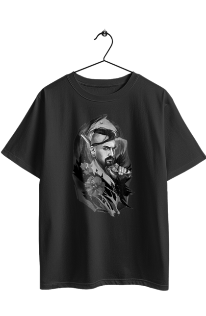 Футболка оверсайз з принтом "Козак". Вуса, квітки, козак, пістолет, справжній українець, чуб. 2070702