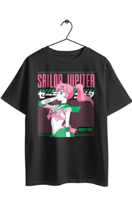 Футболка оверсайз з принтом "Сейлор Мун Сейлор Юпітер". Makoto kino, sailor jupiter, sailor moon, аніме, драма, макото кіно, махо-сьодзьо, сейлор мун, сейлор юпітер, серіал. 2070702