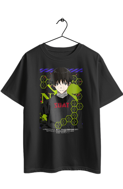 Футболка оверсайз з принтом "Євангеліон". Evangelion, neon genesis evangelion, аніме, єва 01, євангеліон, манга, синдзі, янгол. 2070702