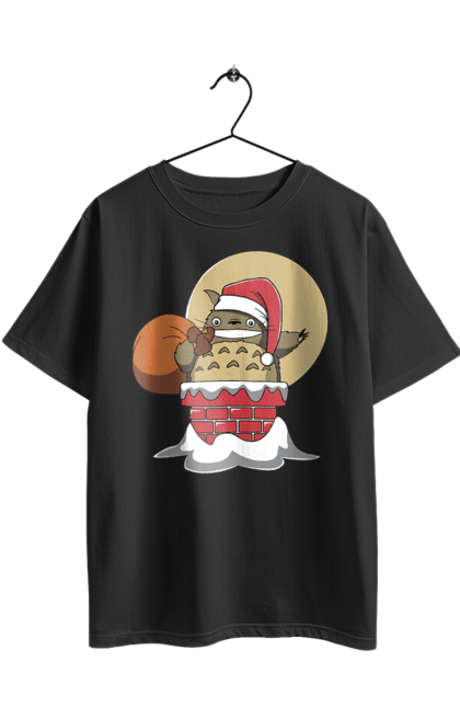 Футболка оверсайз з принтом "Тоторо Санта Клаус". Santa claus, аніме, комедія драма, мій сосід тоторо, пригоди, санта, санта клаус, серіал, фентезі, фільм. 2070702