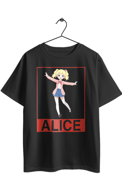 Футболка оверсайз з принтом "Золота мозаїка Аліса Картелет". Alice cartelet, anime, kiniro mosaic, kinmoza, manga, аліса, аліса картелет, аніме, золота мозаїка, манга. 2070702