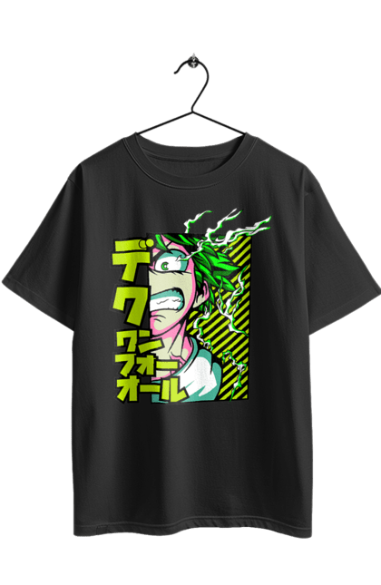 Футболка оверсайз з принтом "Моя академія героїв Мідорія". Izuku, midoriya, midoriya izuku, my hero academia, академія юей, аніме, ізуку мідорія, манга, мідорія, моя геройська академія. 2070702