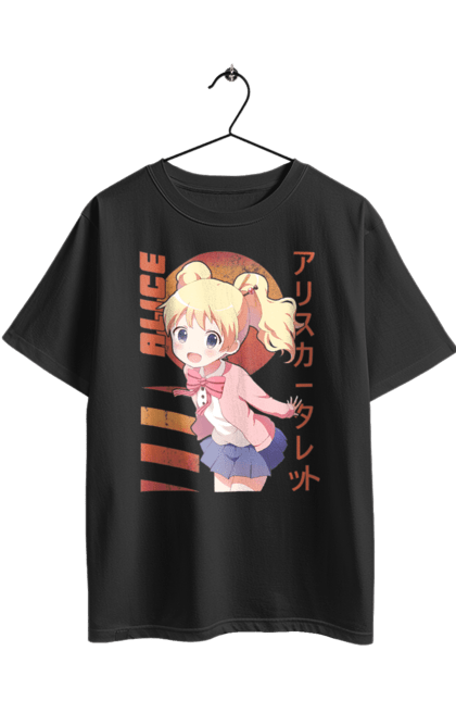 Футболка оверсайз з принтом "Золота мозаїка Аліса Картелет". Alice cartelet, anime, kiniro mosaic, kinmoza, manga, аліса, аліса картелет, аніме, золота мозаїка, манга. 2070702