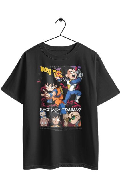 Футболка оверсайз з принтом "Перли дракона Дайма". Anime, dragon ball, dragon ball daima, goku, manga, vegeta, аніме, вегета, манга, перли дракона. 2070702