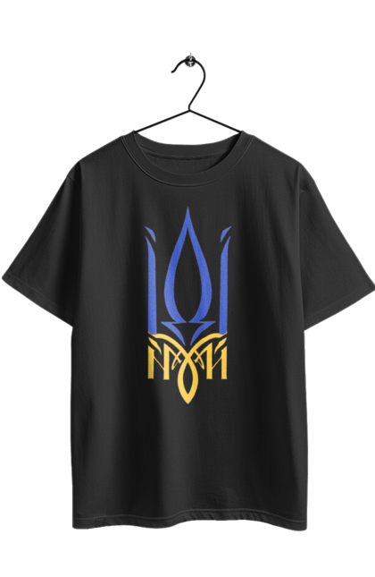 Футболка оверсайз з принтом "Герб України". Аграрії, арестович, буча, війна, герб україни, герої, зелений, зупиніть війну, иди нахуй, ірпінь, київ, кім, маріуполь, мир, мрія, ні війні, одеса, орда, орки, привид києва, птн пнх, путін хуйло, російський військовий корабель, слава україні, україна, харків, чорнобаївка. 2070702