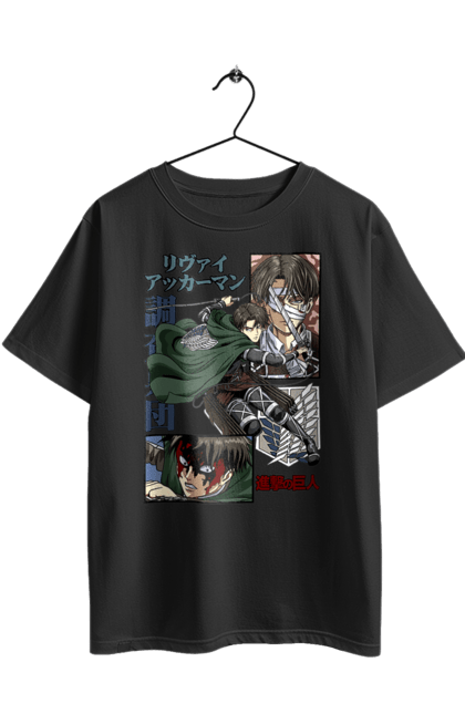 Oversized t-shirt with prints Attack on Titan Levi. Ackerman, anime, attack on titan, levi, manga, shingeki no kyojin, survey corps. 2070702