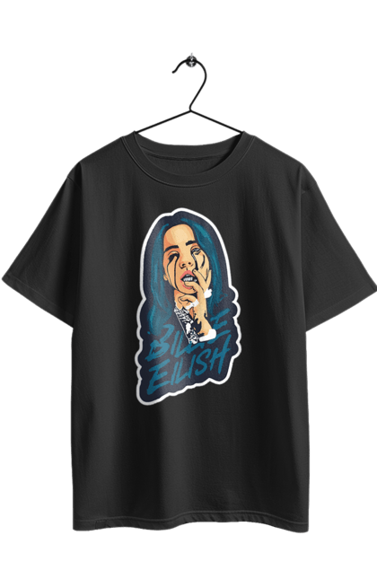 Футболка оверсайз з принтом "Billie Eilish". Активістка, біллі айліш, мизукант, права, співачка, тварини. 2070702