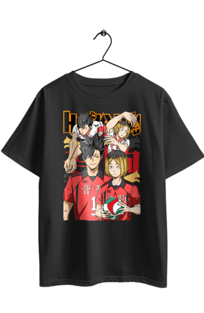Футболка оверсайз з принтом "Волейбол!! Куроо та Кенма". Haikyu, kenma, kuroo, аніме, волейбол, кенма, куроо, манга. 2070702