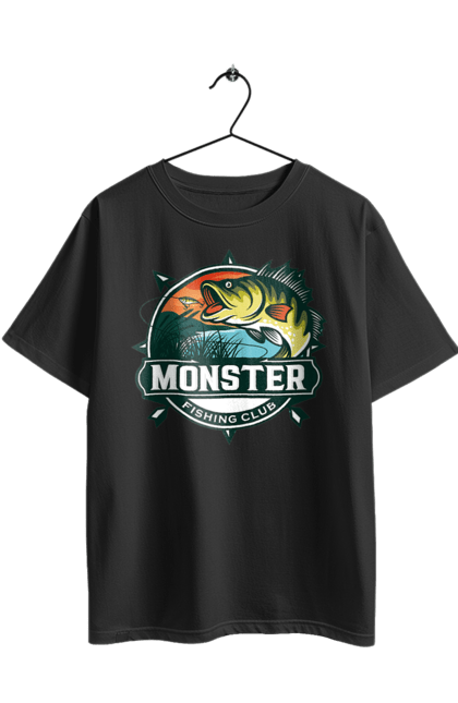 Футболка оверсайз з принтом "Рибальський клуб". Відпочинок, рибак, рибальський клуб, хоббі. 2070702
