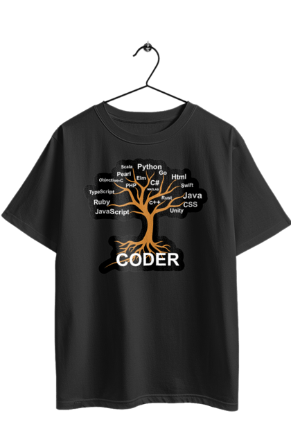 Футболка оверсайз з принтом "Кодер". Айті, айтішник, для айтішника, для програміста, кодер, подарунок айтішнику, подарунок програмісту, програміст, розробник. 2070702