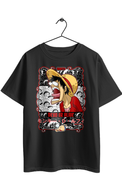 Футболка оверсайз з принтом "Ван Піс Луффі". Luffy, one piece, аніме, ван піс, великий куш, луффі, манга, монки де луффі, пірати. 2070702