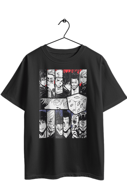 Футболка оверсайз з принтом "Магічна битва". Anime, gojo, jujutsu kaisen, manga, аніме, годжо, магічна битва, манга, містика, темне фентезі. 2070702
