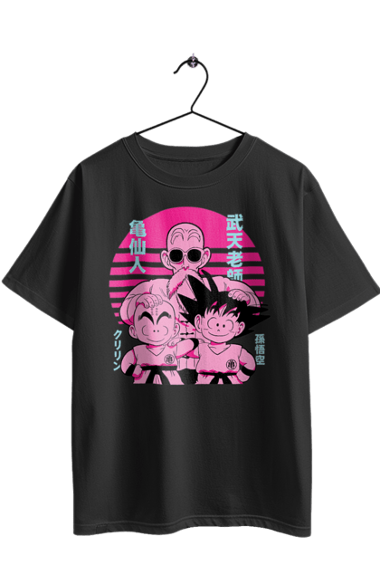 Футболка оверсайз с принтом Жемчуг дракона Мастер Роши. Dragon ball, maestro roshi, аниме, жемчуг дракона, манга, мастер роши, мутен роши. 2070702