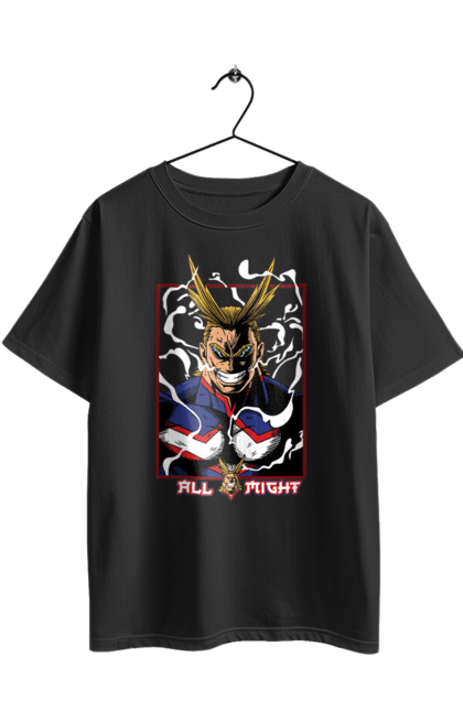 Футболка оверсайз з принтом "Моя академія героїв Всемогутній". All might, my hero academia, yagi toshinori, академія юей, аніме, всемогутній, манга, моя геройська академія, один за всіх, тошинорі ягі. 2070702