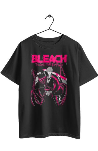 Футболка оверсайз з принтом "Бліч Куросакі Ічіґо". Anime, bleach, ichigo kurosaki, manga, аніме, бліч, ічіго, куросакі ічіґо, манга. 2070702