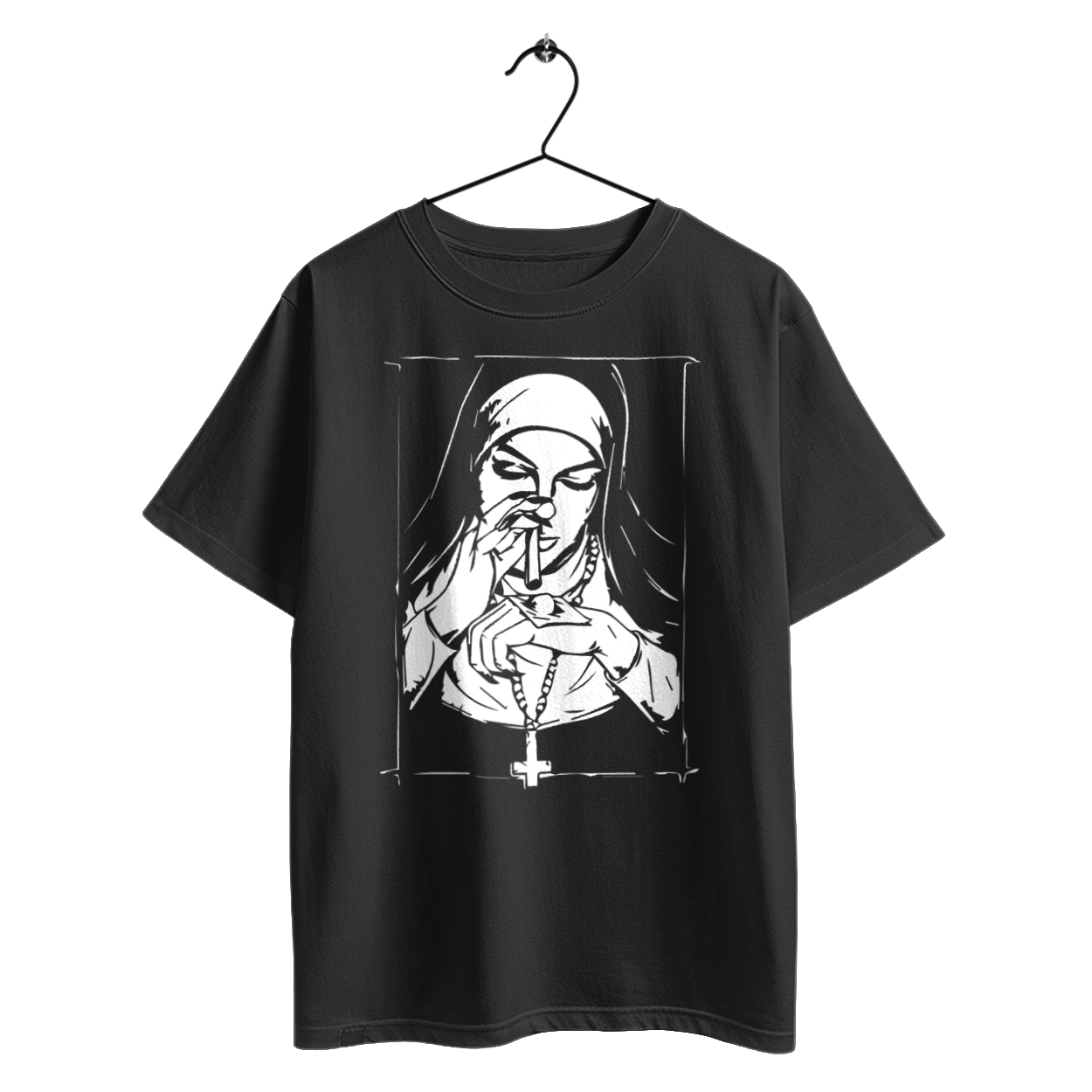 Монашка нюхает порошок