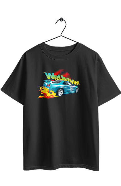 Футболка оверсайз з принтом "Авто". Авто, вогонь, вулиці, денги, дрифт, спорт, спортивне авто, швидкість. 2070702