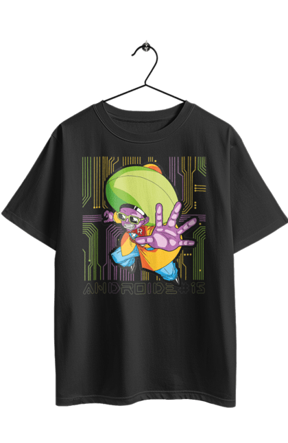 Футболка оверсайз с принтом Жемчуг дракона Андроид 15. Android 15, dragon ball, андроид 15, аниме, жемчуг дракона, киборг, манга, сериал. 2070702