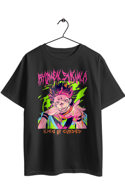 Футболка оверсайз з принтом "Магічна битва Сукуна". Anime, jujutsu kaisen, manga, sukuna, аніме, магічна битва, манга, містика, сукуна, темне фентезі. 2070702