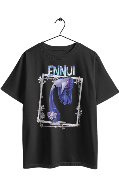 Футболка оверсайз з принтом "Думками навиворіт Хандра". Ennui, inside out, pixar, думками навиворіт, емоції, мультфільм, нудьга. 2070702