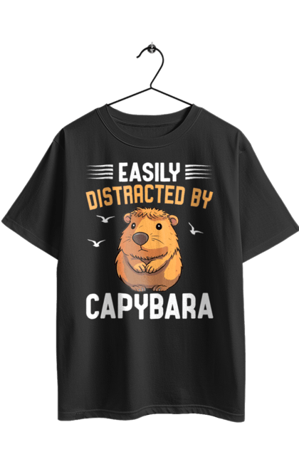 Футболка оверсайз з принтом "Капібара". Capybara, водосвинка, гризун, капібара, тварина. 2070702