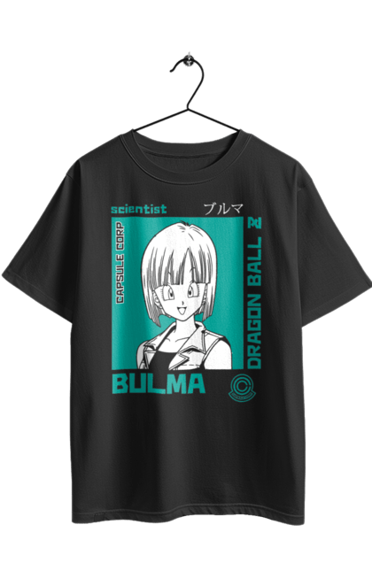 Футболка оверсайз з принтом "Перли дракона Булма". Anime, bulma, dragon ball, goku, manga, аніме, булма, гоку, манга, перли дракона. 2070702