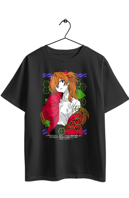 Футболка оверсайз з принтом "Євангеліон Аска". Asuka, аніме, аска, аска ленглі сорью, єва, єва 02, євангеліон, манга, меха, синдзі. 2070702