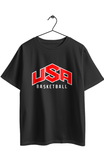 Oversized t-shirt with prints USA Basketball. Basketball, sport, sports team, team, usa, usa basketball. 2070702