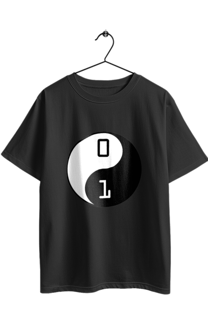 Футболка оверсайз з принтом "Інь Янь". Angular, c, css, html, it, javascript, jquery, php, python, react, svelt, vue, айтишник, айті, гумор, код, кодувати, прогер, програміст, програмісти, ти ж, ти ж програміст, тиж програміст. 2070702